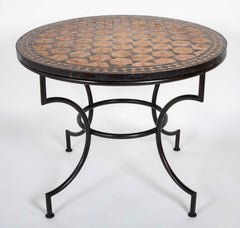 Round Steel Base Table with Mosaic Top
