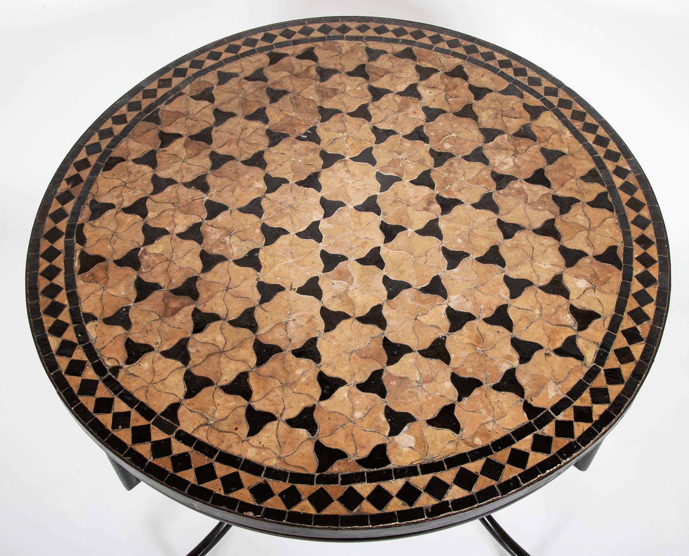 Round Steel Base Table with Mosaic Top