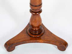 19th Century Irish Round Oak Specimen Table with Central Burr Oak Top