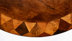 19th Century Irish Round Oak Specimen Table with Central Burr Oak Top