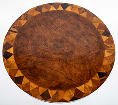 19th Century Irish Round Oak Specimen Table with Central Burr Oak Top