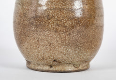 Early 19th Century Sake Bottle with Tan Crackle Glaze