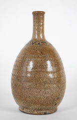 Early 19th Century Sake Bottle with Tan Crackle Glaze