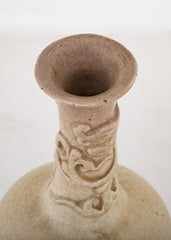 Cream Glazed Long Neck Vase