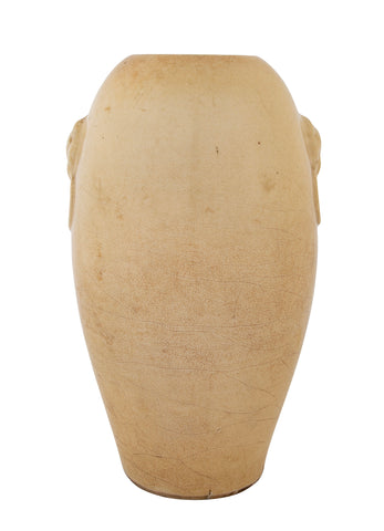 Cream Crackle Glazed Ovoid Vase