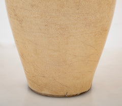 Cream Crackle Glazed Ovoid Vase