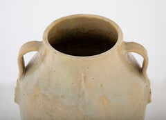 Cream Crackle Glazed Urn with Applied Handles