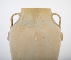 Cream Crackle Glazed Urn with Applied Handles