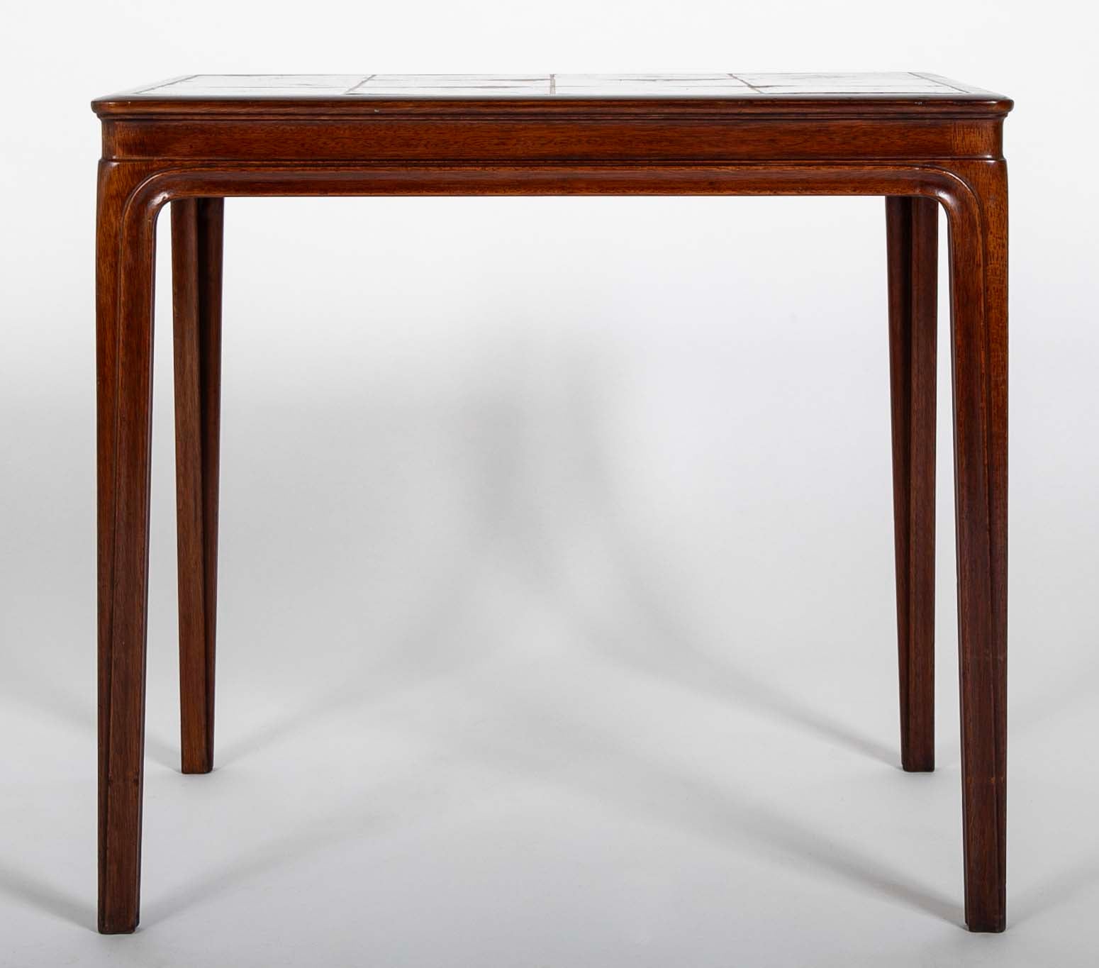 Frits Henningson Coffee Table in Mahogany with Tile Top Displaying Animals