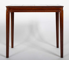 Frits Henningson Coffee Table in Mahogany with Tile Top Displaying Animals