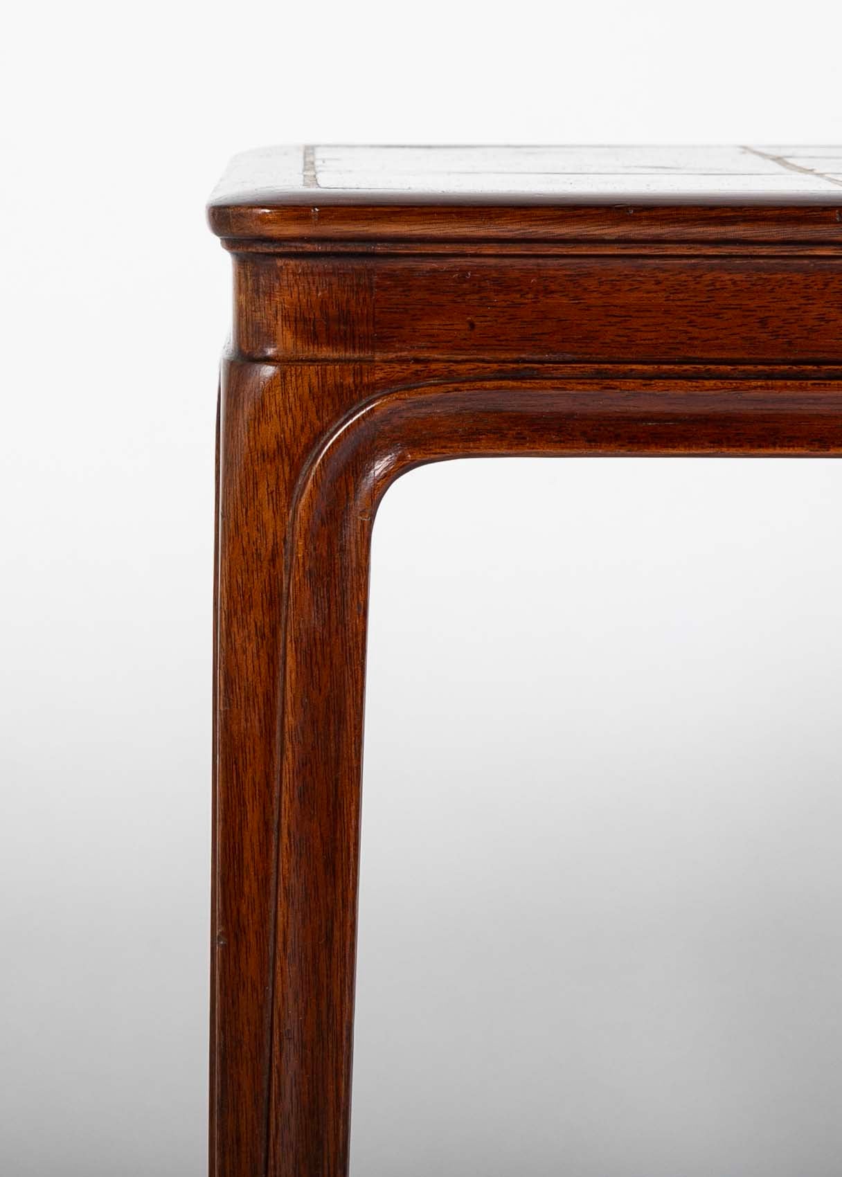 Frits Henningson Coffee Table in Mahogany with Tile Top Displaying Animals