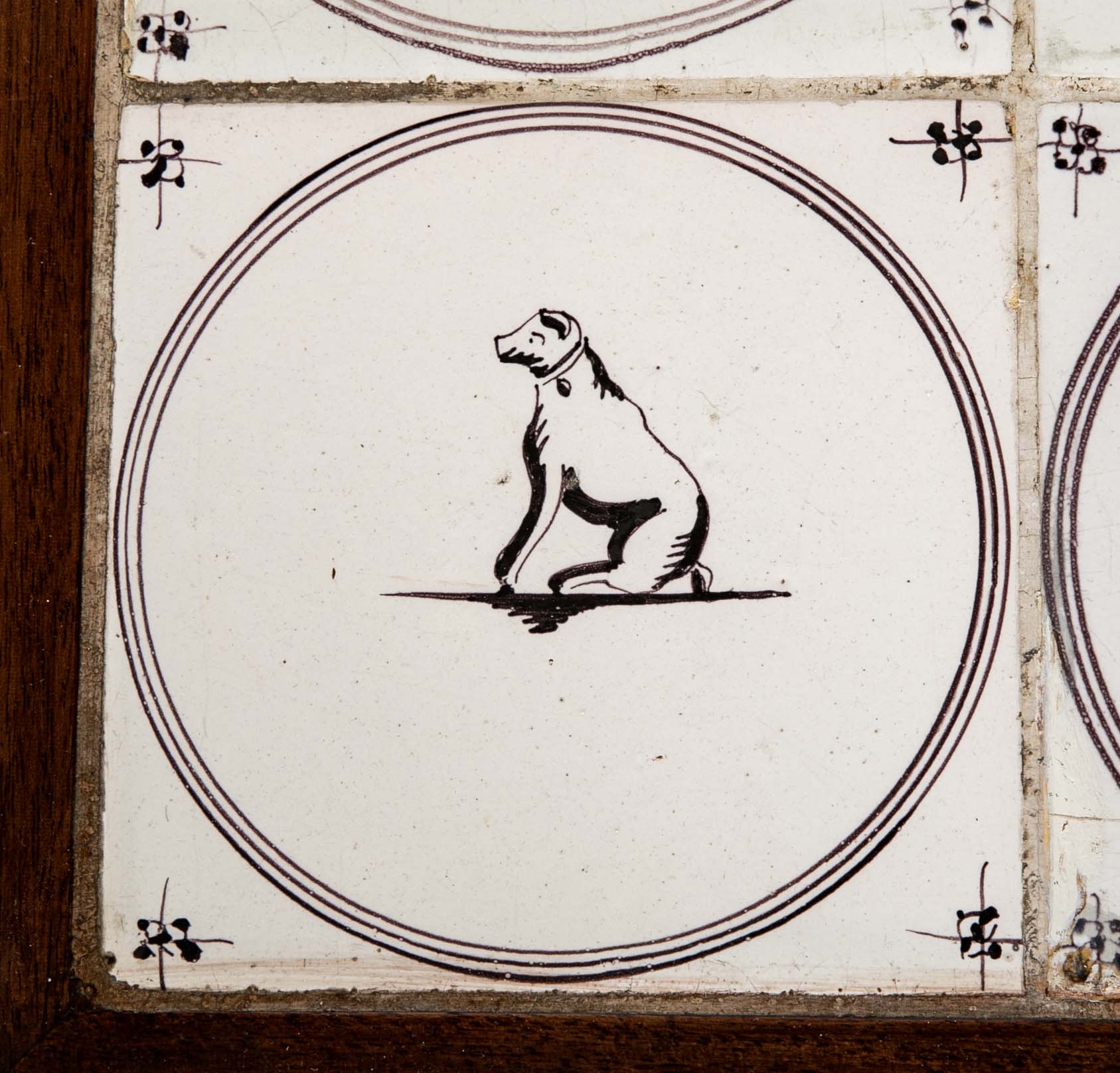 Frits Henningson Coffee Table in Mahogany with Tile Top Displaying Animals