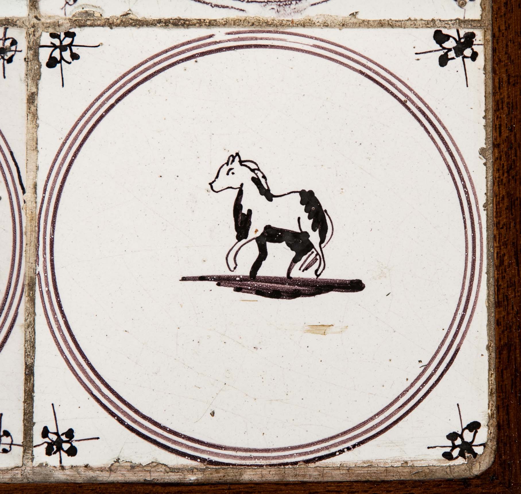 Frits Henningson Coffee Table in Mahogany with Tile Top Displaying Animals