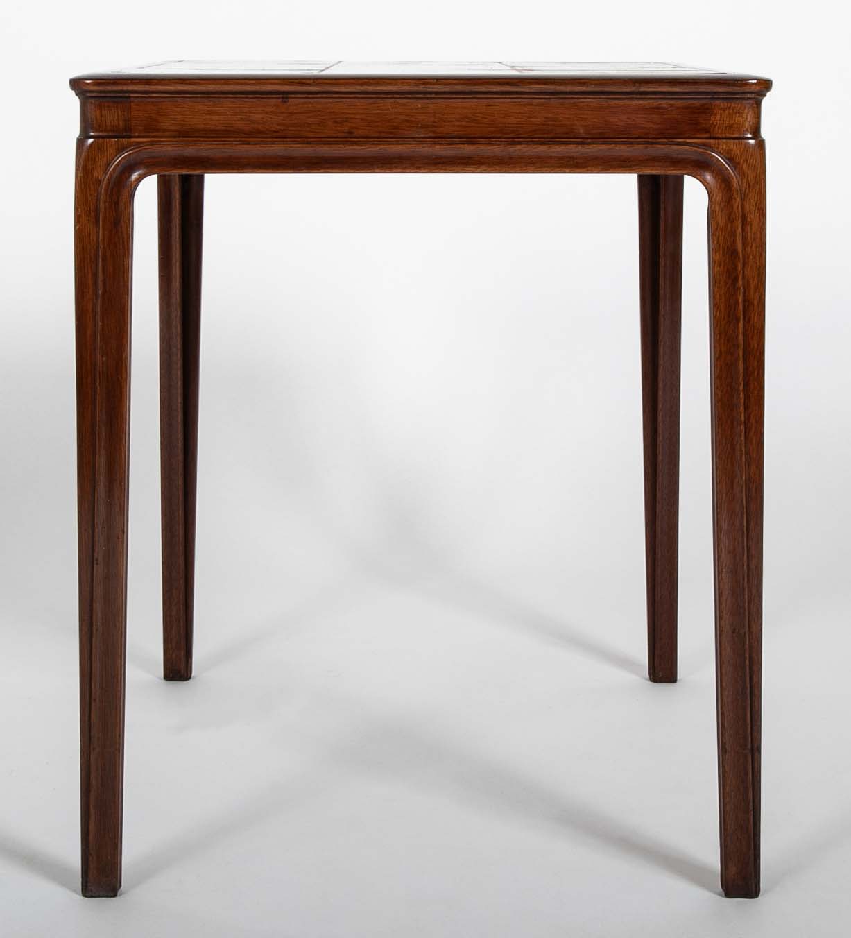 Frits Henningson Coffee Table in Mahogany with Tile Top Displaying Animals