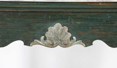 Tile Tripod, Green Painted Wood Rococo Table