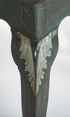 Tile Tripod, Green Painted Wood Rococo Table
