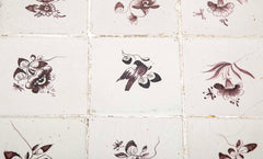 Tile Tripod, Green Painted Wood Rococo Table