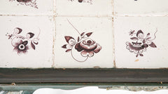 Tile Tripod, Green Painted Wood Rococo Table