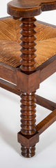 French Wood Armchair with Rush Seat & Back by Charles Dudouyt - 3  Priced Individually
