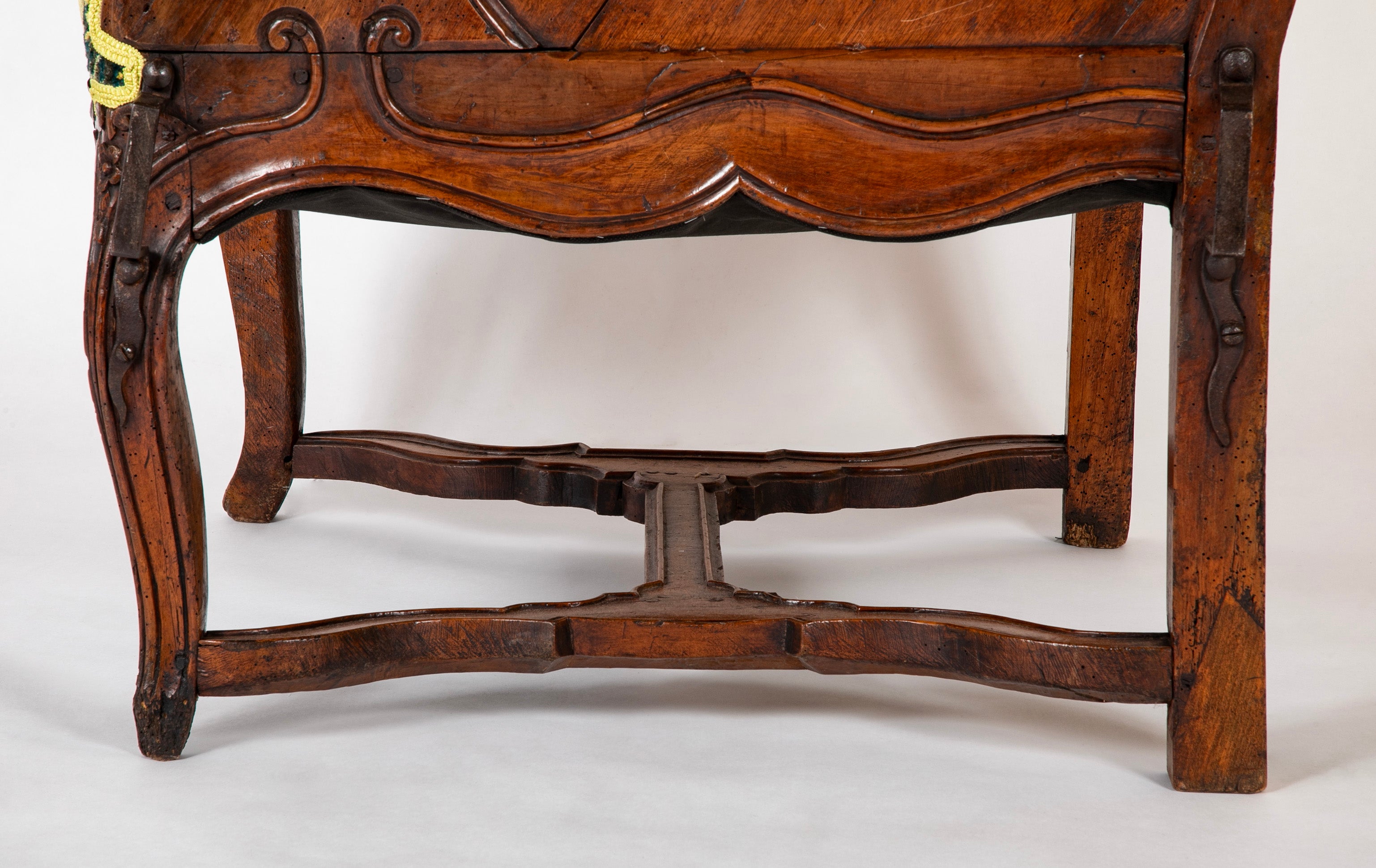 A Grand Scale French Louis XV Period Carved Walnut Armchair
