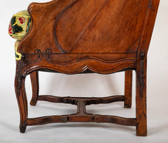 A Grand Scale French Louis XV Period Carved Walnut Armchair