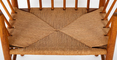 A Jorgen Baemark for FDB Mobler Oak Framed Armchair with Papercord Seat