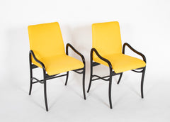 A Set of 8 Sculptural Italian Dining Chairs Attributed to Malatesta & Mason