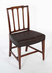 Set of 12 Danish Mahogany Chairs with Black Horsehair Upholstered Seats