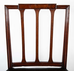 Set of 12 Danish Mahogany Chairs with Black Horsehair Upholstered Seats