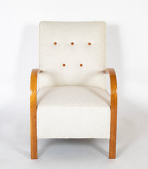Pair of Open Arm Chairs Manufactured by Fritz Hansen, Denmark