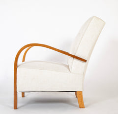 Pair of Open Arm Chairs Manufactured by Fritz Hansen, Denmark