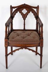 Set of Four Mid 19th Century English Gothic Revival Armchairs