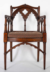 Set of Four Mid 19th Century English Gothic Revival Armchairs