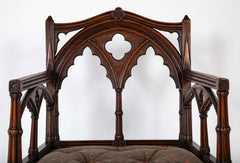 Set of Four Mid 19th Century English Gothic Revival Armchairs