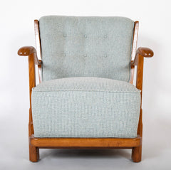 Fritz Hansen Oak Frame Upholstered Armchair