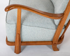 Fritz Hansen Oak Frame Upholstered Armchair