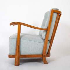 Fritz Hansen Oak Frame Upholstered Armchair