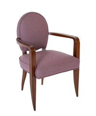 A Mid-Century Stained Oak Open Arm Armchair Attributed to Jean Pascaud