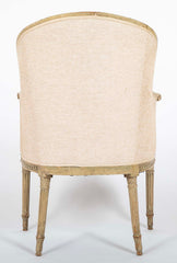 Late 18th Century Louis XVI Painted Wood  & Upholstered Bergere