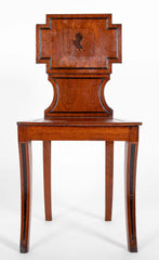 Pair of English Regency Period Mahogany Hall Chairs