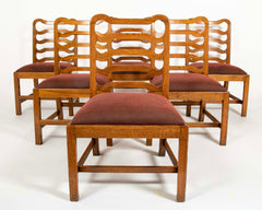 Set of 6 Oak Ladderback Chairs by Whytock & Reid of Edinburgh