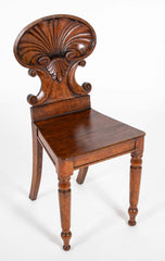 Pair of English Oak Regency Hall Chairs