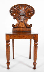 Pair of English Oak Regency Hall Chairs