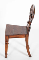 Pair of English Oak Regency Hall Chairs