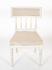 A Set of 4 Swedish Late Gustavian Period Painted Side Chairs