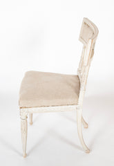 A Set of 4 Swedish Late Gustavian Period Painted Side Chairs