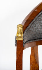 Pair of Danish Neoclassical Ormolu Mounted Mahogany Armchairs
