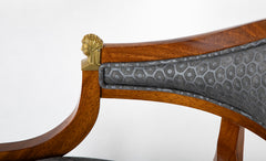 Pair of Danish Neoclassical Ormolu Mounted Mahogany Armchairs