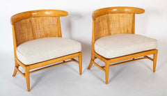 Pair of Caned Back Slipper Chairs by J. Lubberts & L. Mulder for Tomlinson