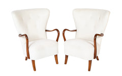 Alfred Christensen Designed Pair of Mahogany Framed Armchairs